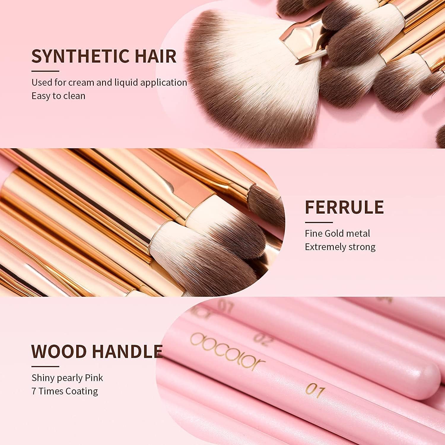 Eyeshadow Brushes  Eye Makeup Brushes 15Pieces Professional Eye Makeup Brush Set with Premium Wooden Handles for Eyeshadow, Concealer, Eyebrow, Eyelash and Eye Liners Neon (Pink, 15Pcs)
